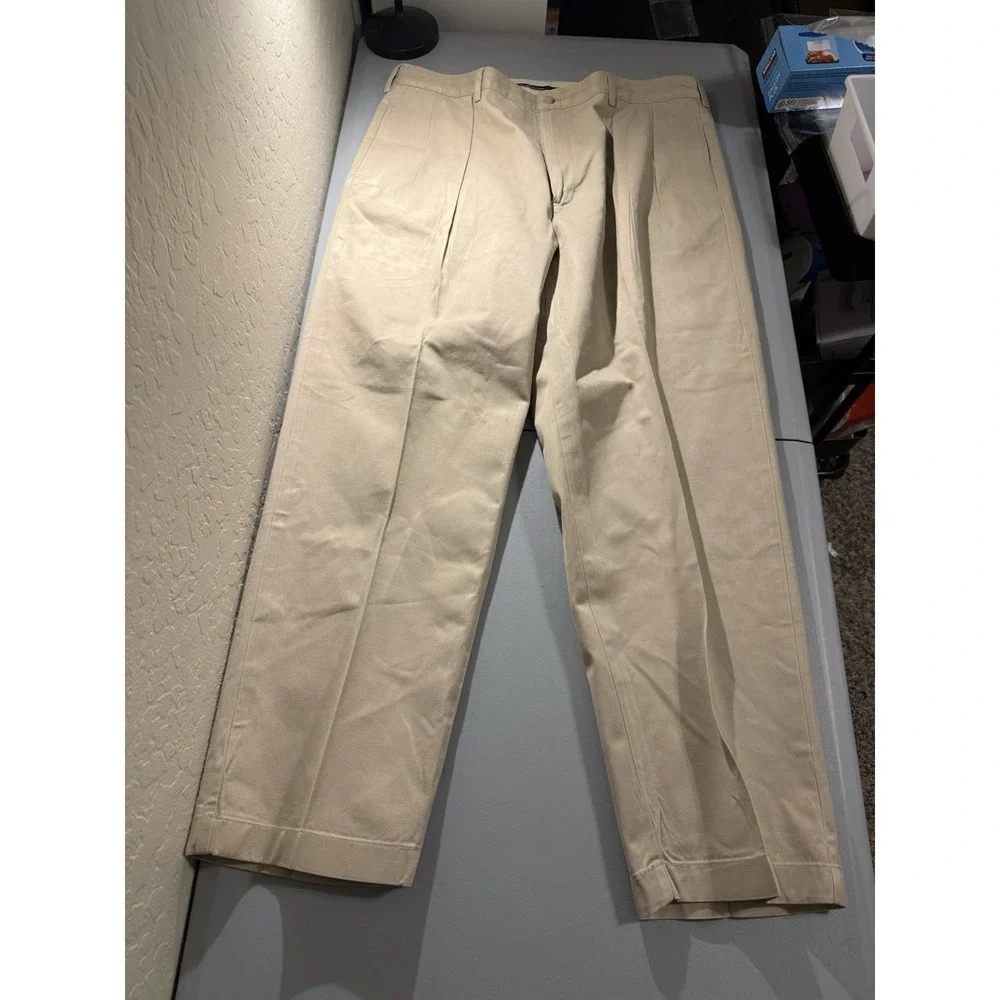 Vintage Polo Ralph Lauren Andrew Pant Men's 40x30 (38x30) Pleated‎ Chino Tan